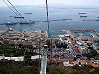 Gibraltar - Hafenanlagen und Bucht von Algeciras (Blick aus dem Cable Car)