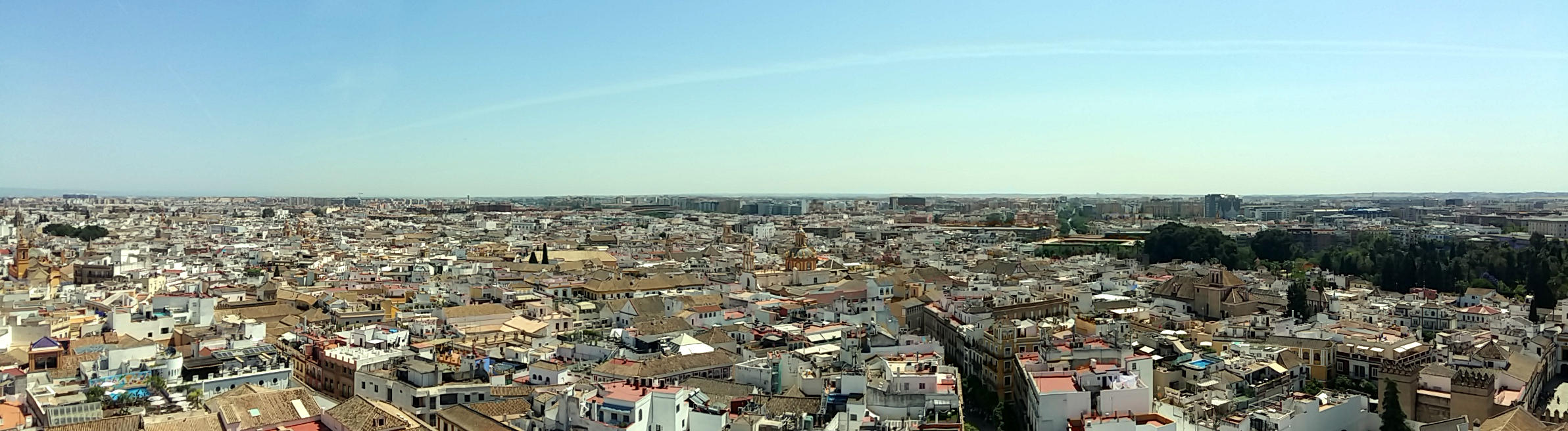 Blickrichtung Ost - Iglesia de Santa Cruz (Mitte), Jardines de Murillo (rechts)