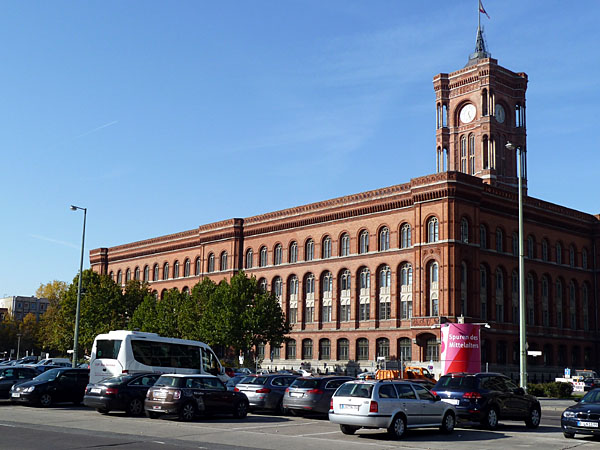 Grunerstrae - Rotes Rathaus (Rckansicht, 1861-69)