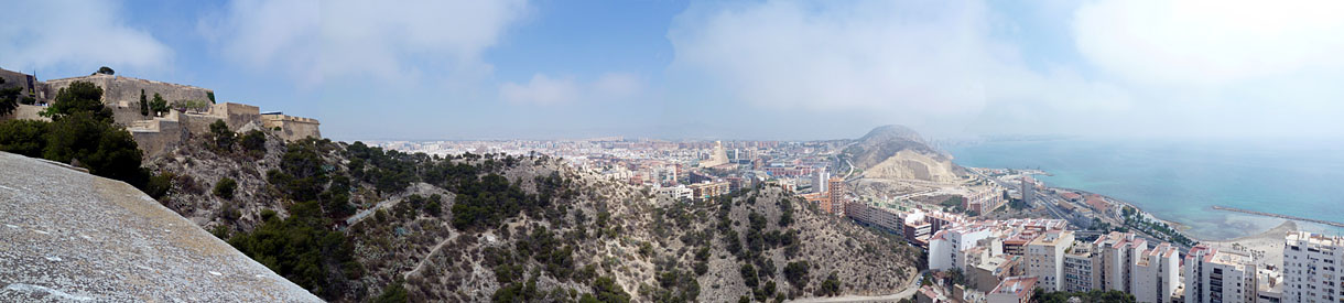 Alacant - Castell de la Santa B�rbara (Blickrichtung Nordost, Serra Grossa)