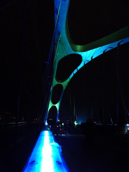 Neue Osthafenbr�cke (2013) - Installation zur Luminale 2014