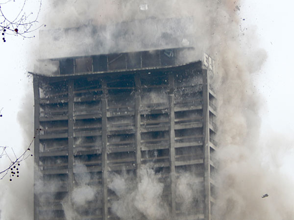 AfE-Turm (116 m) - Sprengung am 2. Februar 2014