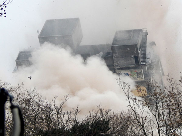 AfE-Turm (116 m) - Sprengung am 2. Februar 2014