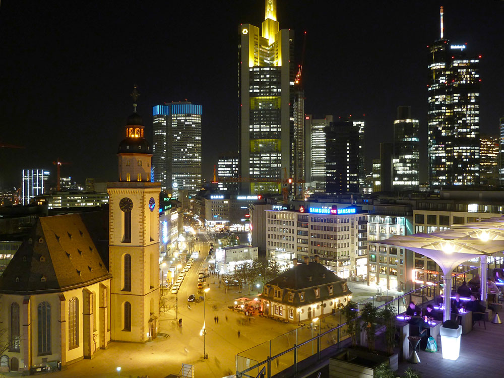 Skyline mit Katharinenkirche und Hauptwache - Blick von der Zeilgalerie