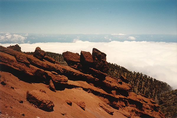 Pico de las Nieves - erodierte Tuffsteinablagerungen