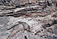 Ruta de los Volc�nes - Ablagerungsschichten am Cr�ter del Hoyo Negro