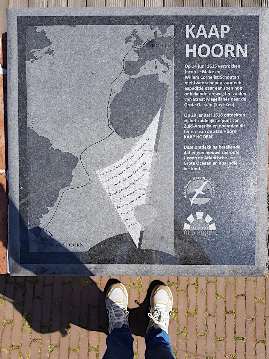 Kap Hoorn-Gedenktafel - Entdeckung 1616 durch Willem Cornelisz Schouten