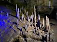 Teufelsh�hle - Sinterterasse mit Stalagmiten im Barbarossasaal