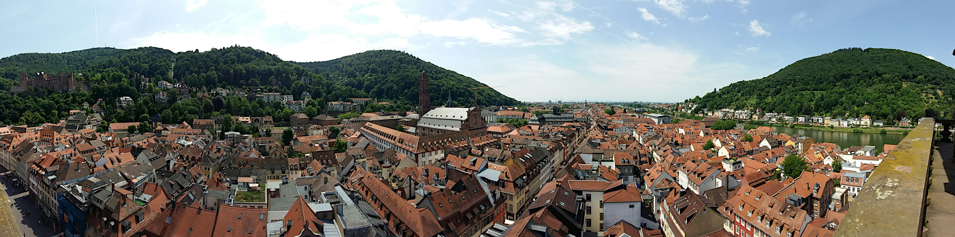 Altstadtpanorama - mit mit Schloss und Jesuitenkirche (Blickrichtung West von der Heiliggeistkirche)