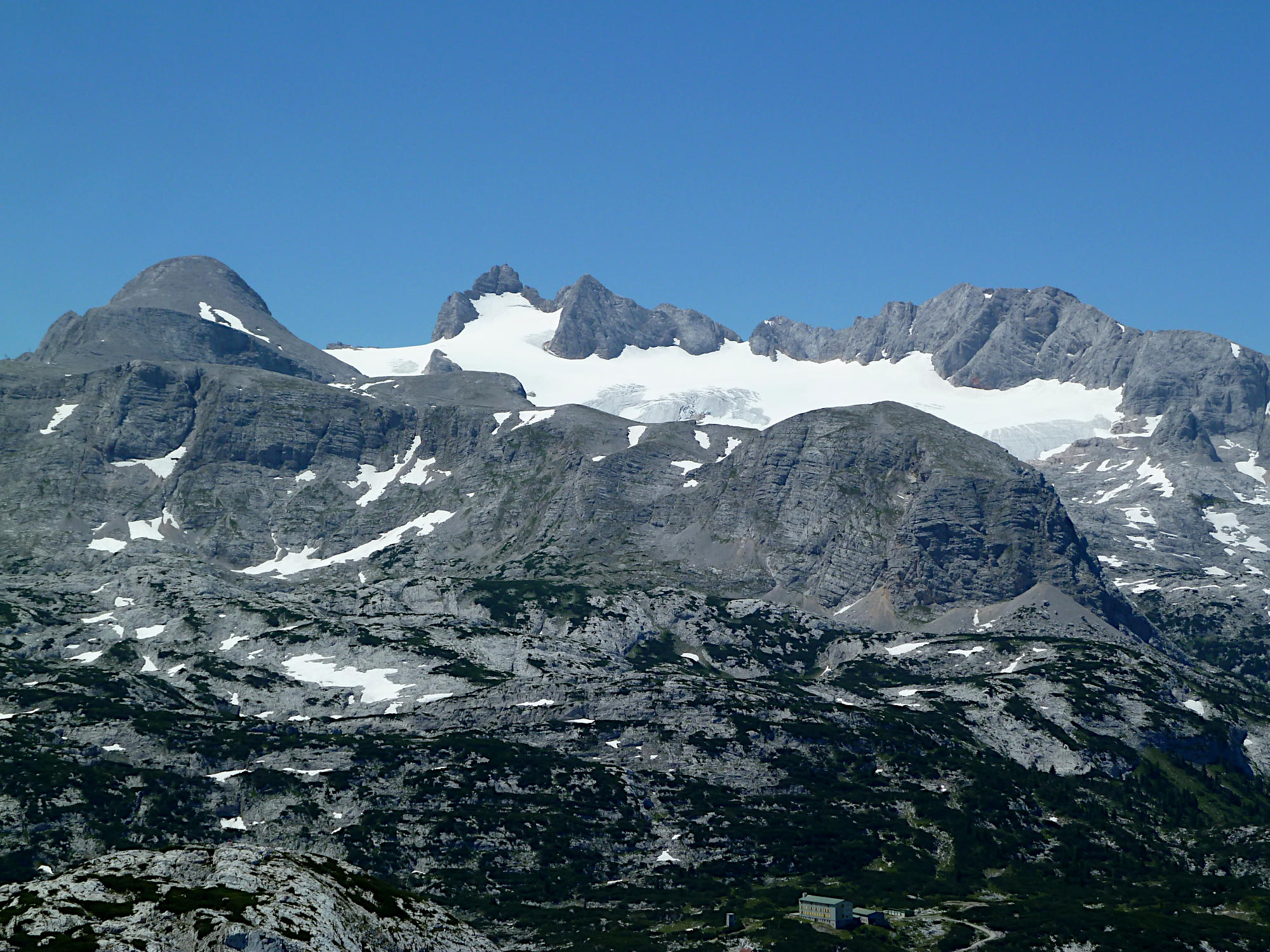 Dachsteinmassiv - 'Welterbeblick': Hoher Gjaidstein (2794 m), Hoher Dachstein (2995 m), Niederer Dachstein (2934 m), Taubenkogel (2301 m), Hohes Kreuz (2837 m)