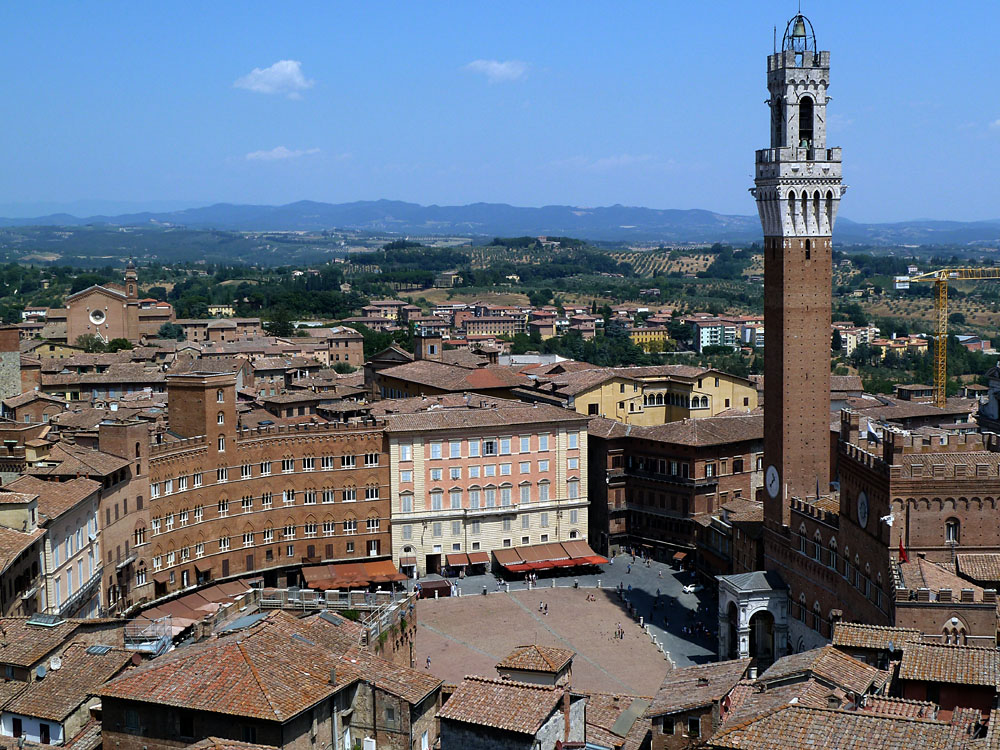 Siena - Blick vom neuen Dom auf die Piazza del Campo