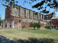 San Galgano - Sdansicht Klosterkirche (ab 1224)