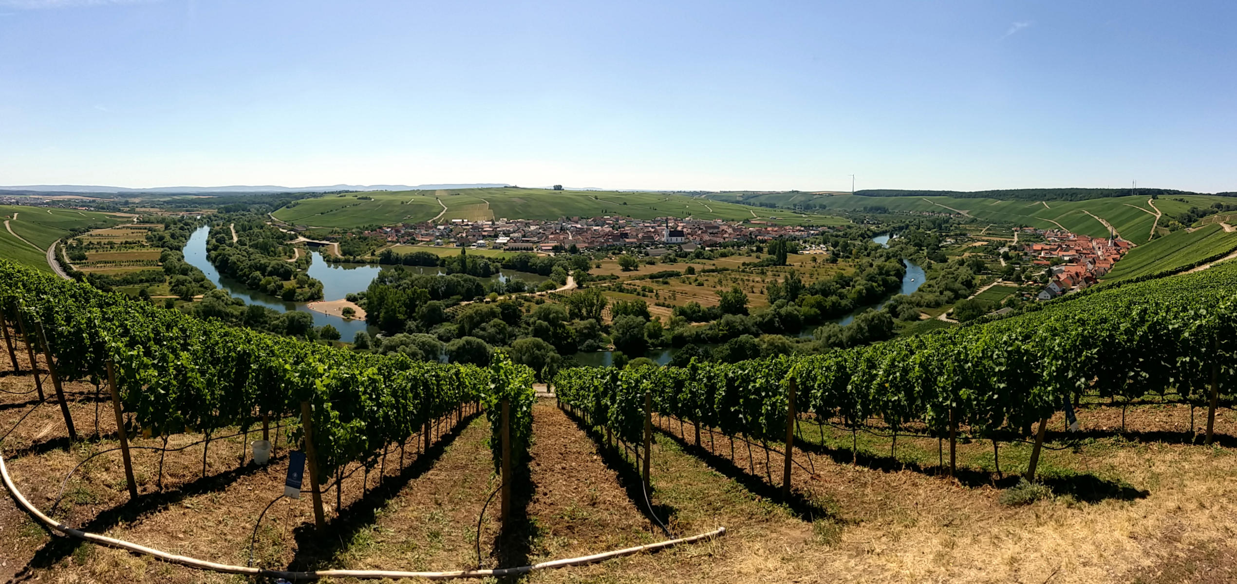 Mainschleife bei Volkach - im Hintergrund Nordheim und Escherndorf