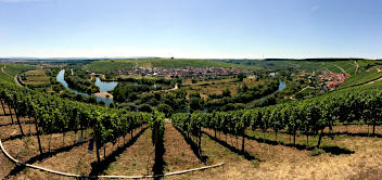 Mainschleife bei Volkach - im Hintergrund Nordheim und Escherndorf