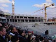 Neubau Haupttrib�ne (Westseite; fertiger Unterrang mit dar�berliegenden Logen)